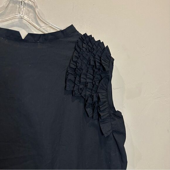 Sibel Saral | XS Black mid length asymmetrical sleeve ruffle detail - Picture 8 of 8